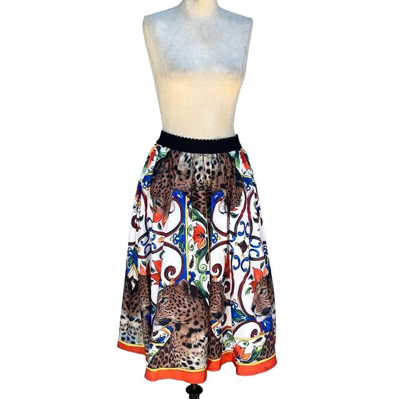 Beulah Style Leopard Floral Skirt Size Small Midi - Picture 2 of 9